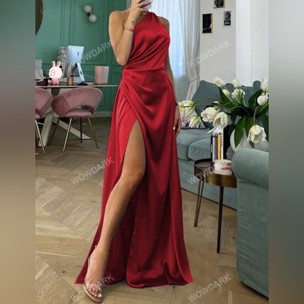 Red One Shoulder Dress